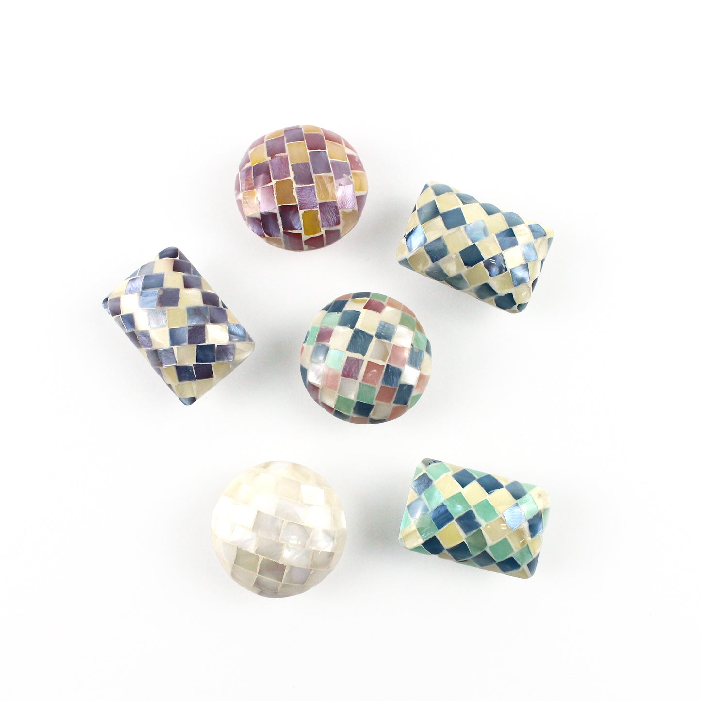 モザイクシェル帯留め パールホワイト