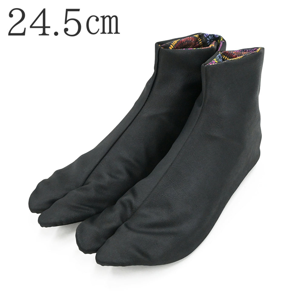 【イサミ足袋本舗】フェイクレザー足袋 ブラック