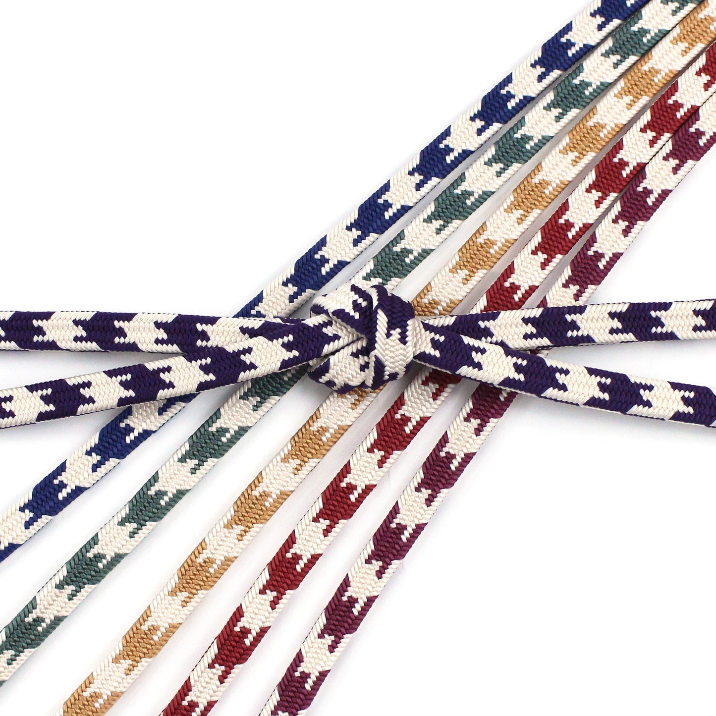 カジュアル帯締め 千鳥格子 角朝組 No.2 祭紅色