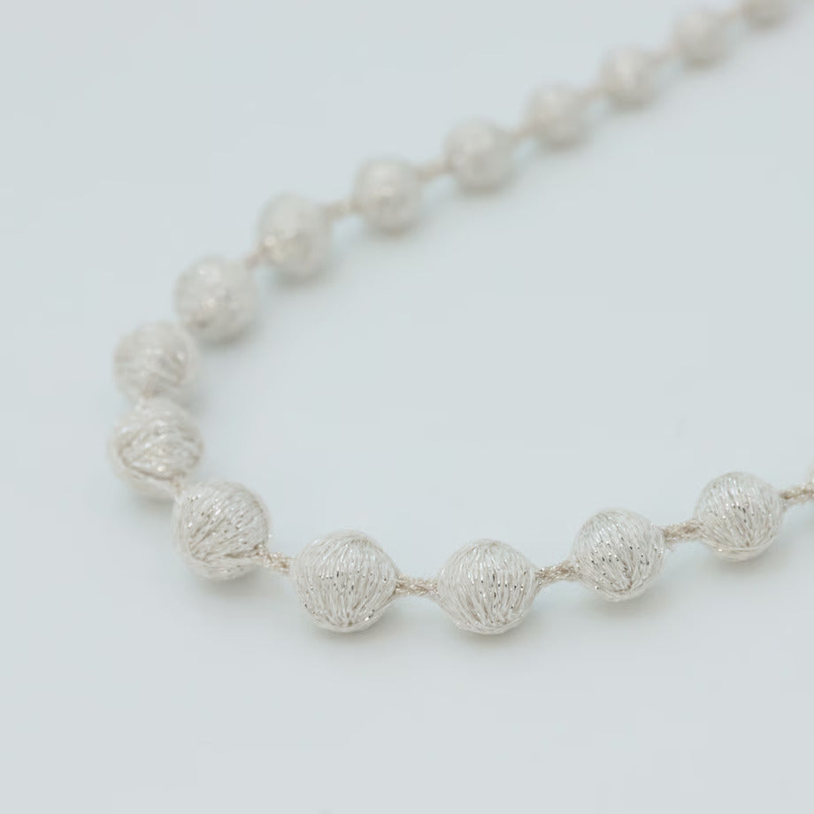 【Triple-O・トリプルオゥ】刺繍で作ったネックレス「スフィアプラス60」ラメ #軽くてやさしい、糸のアクセサリー