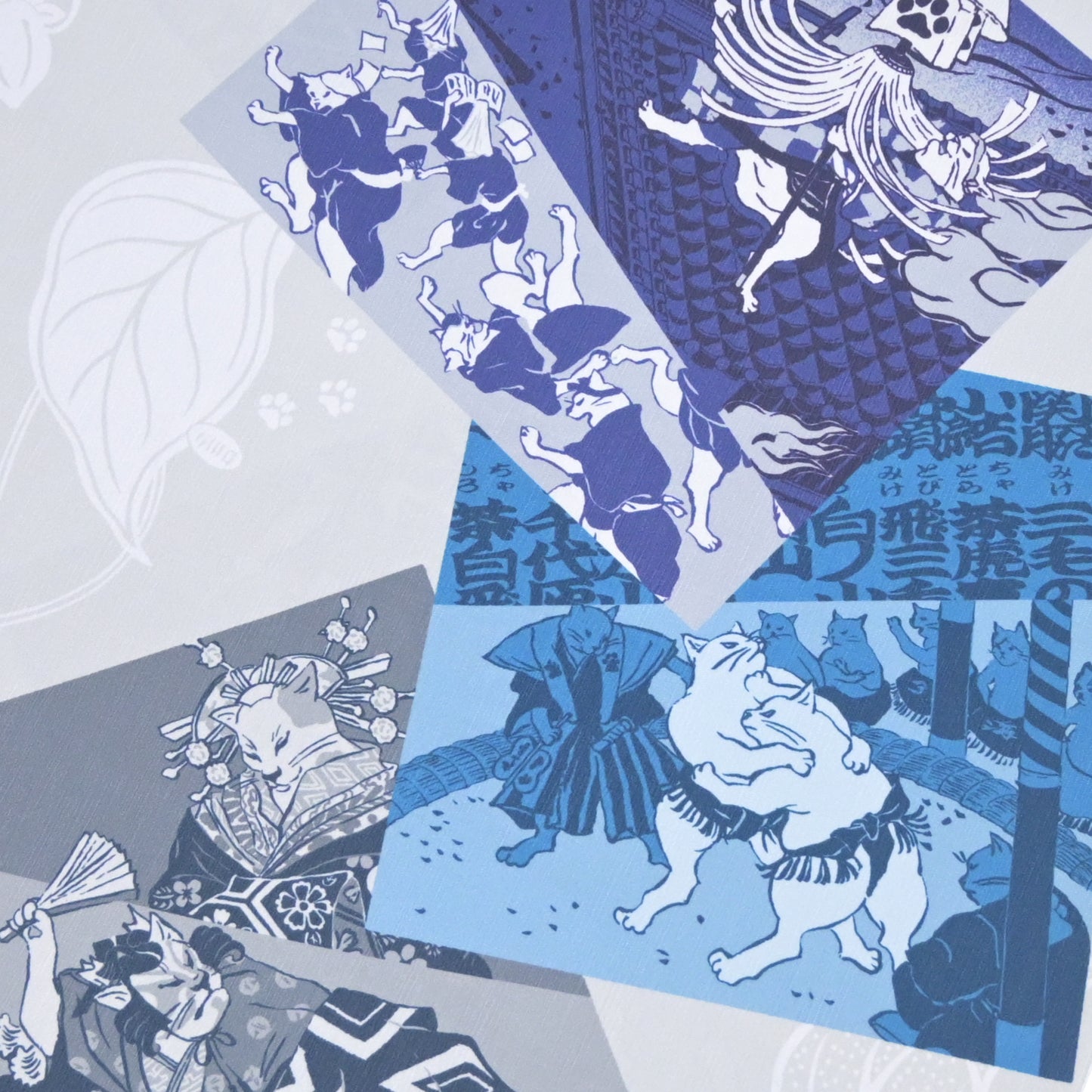 【撫松庵】洗える長襦袢「大江戸キャット」