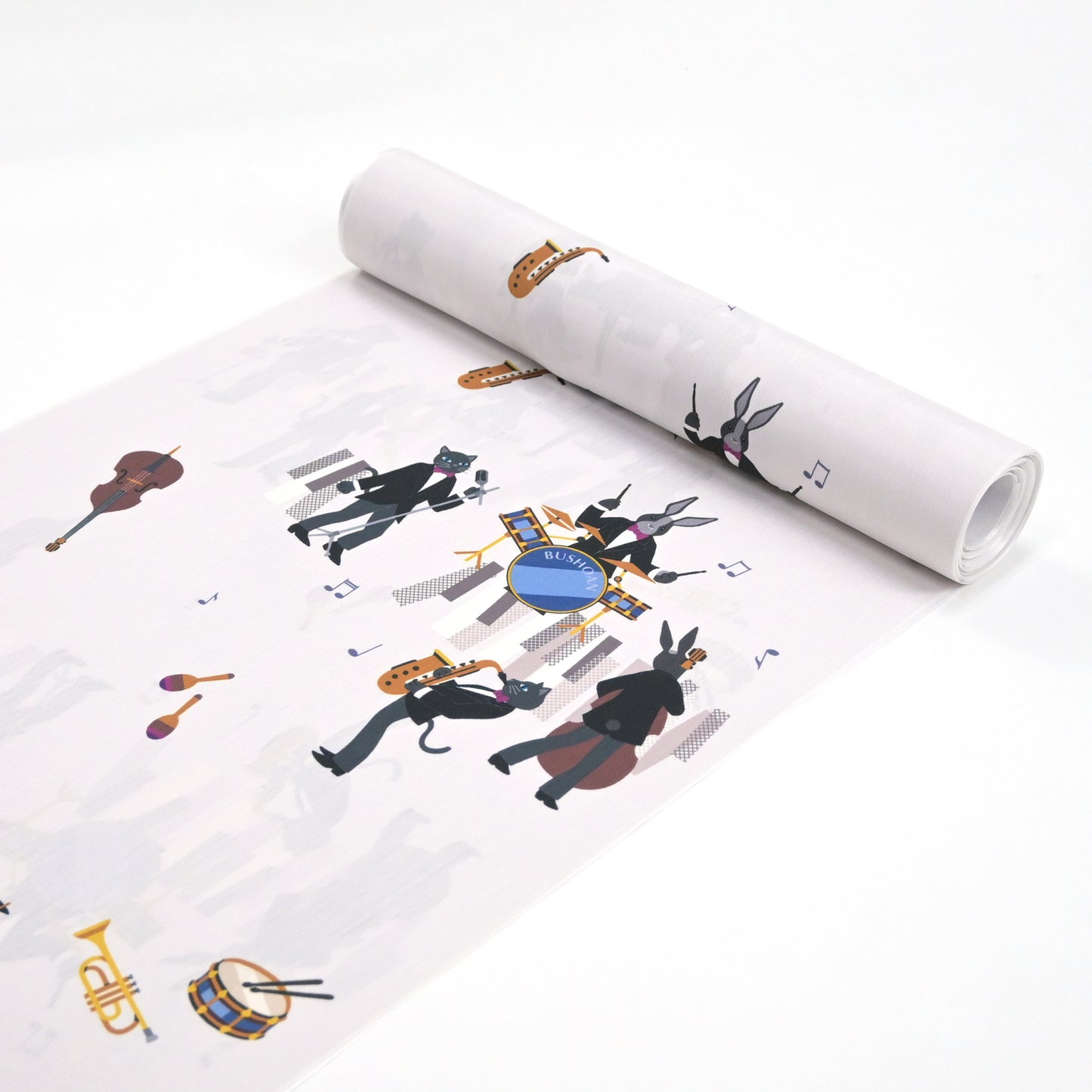 【撫松庵】洗える長襦袢「アニマルジャズバンド」