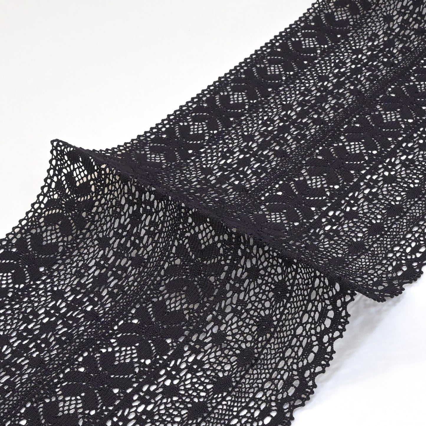 【撫松庵】レース袋なごや帯 黒紫 仕立て上がり