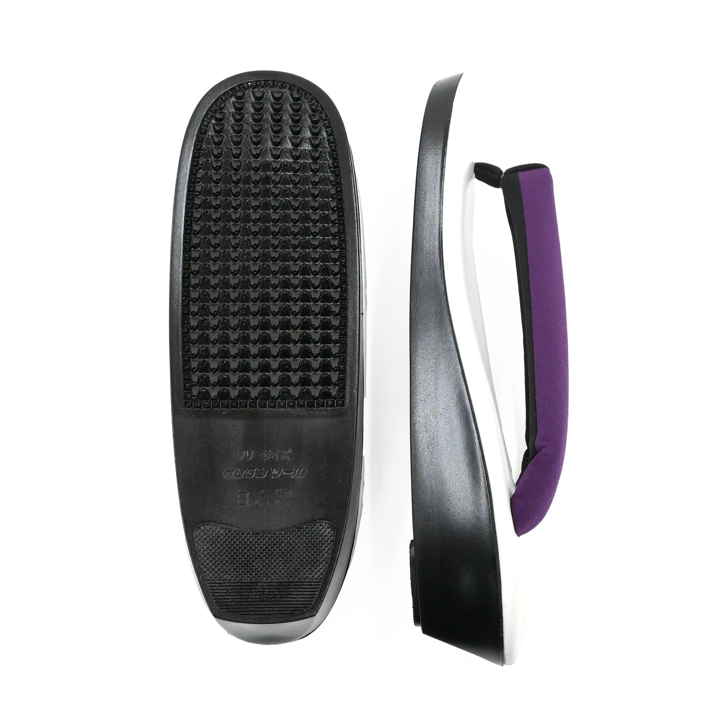 ウレタンソールのカジュアル草履 白×紫