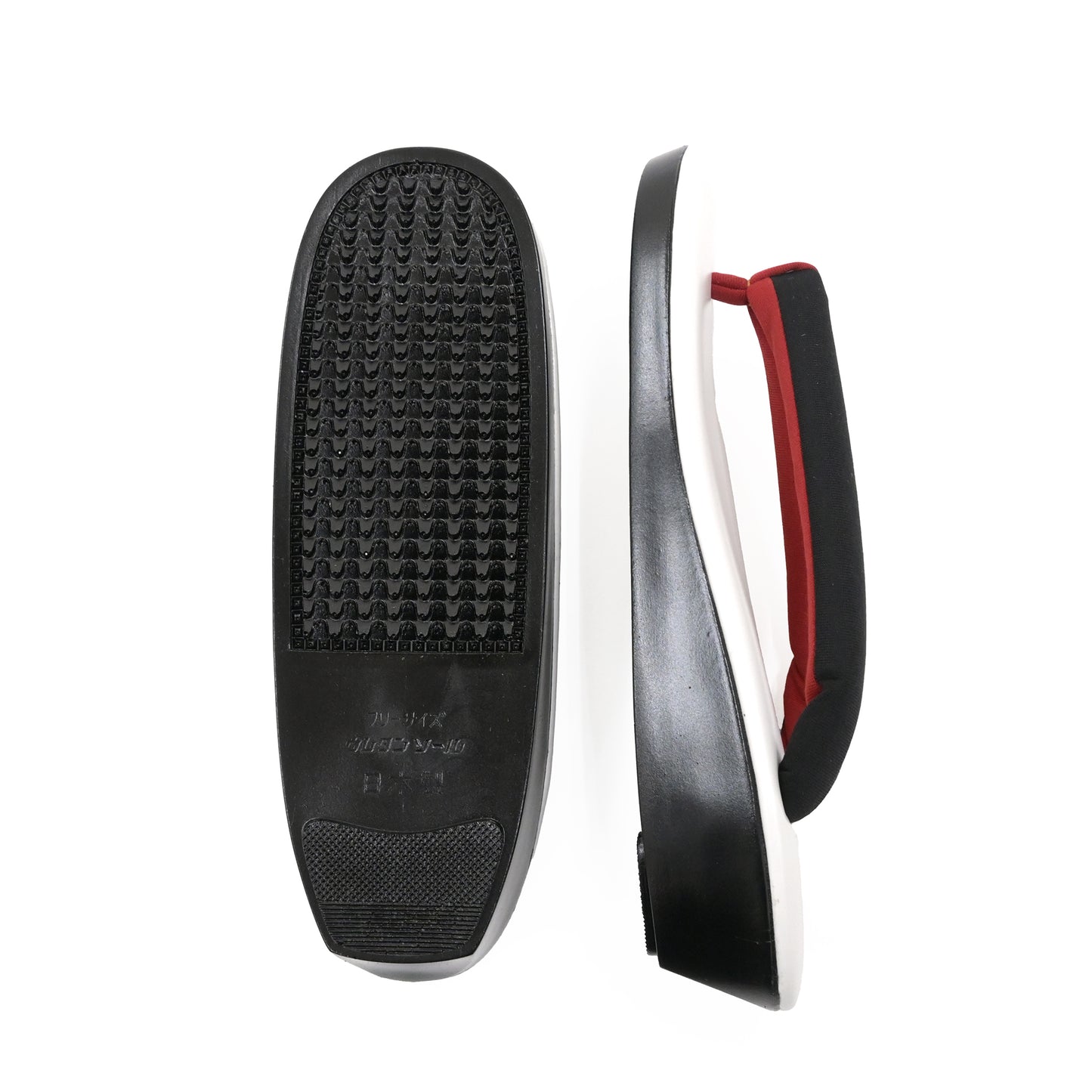 ウレタンソールのカジュアル草履 白×黒