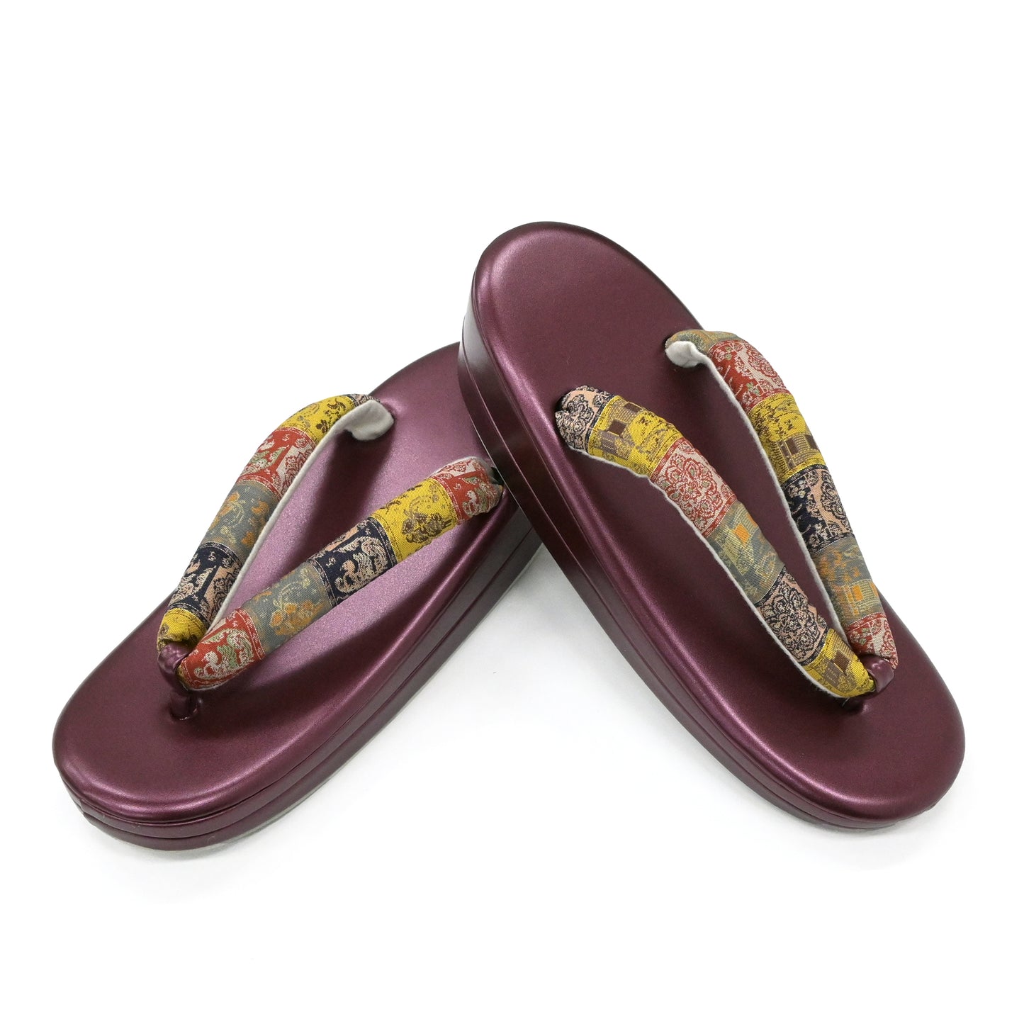 カジュアル草履 龍村美術織物花緒 ワインレッド「紅牙瑞錦」 フリーサイズ 小判型