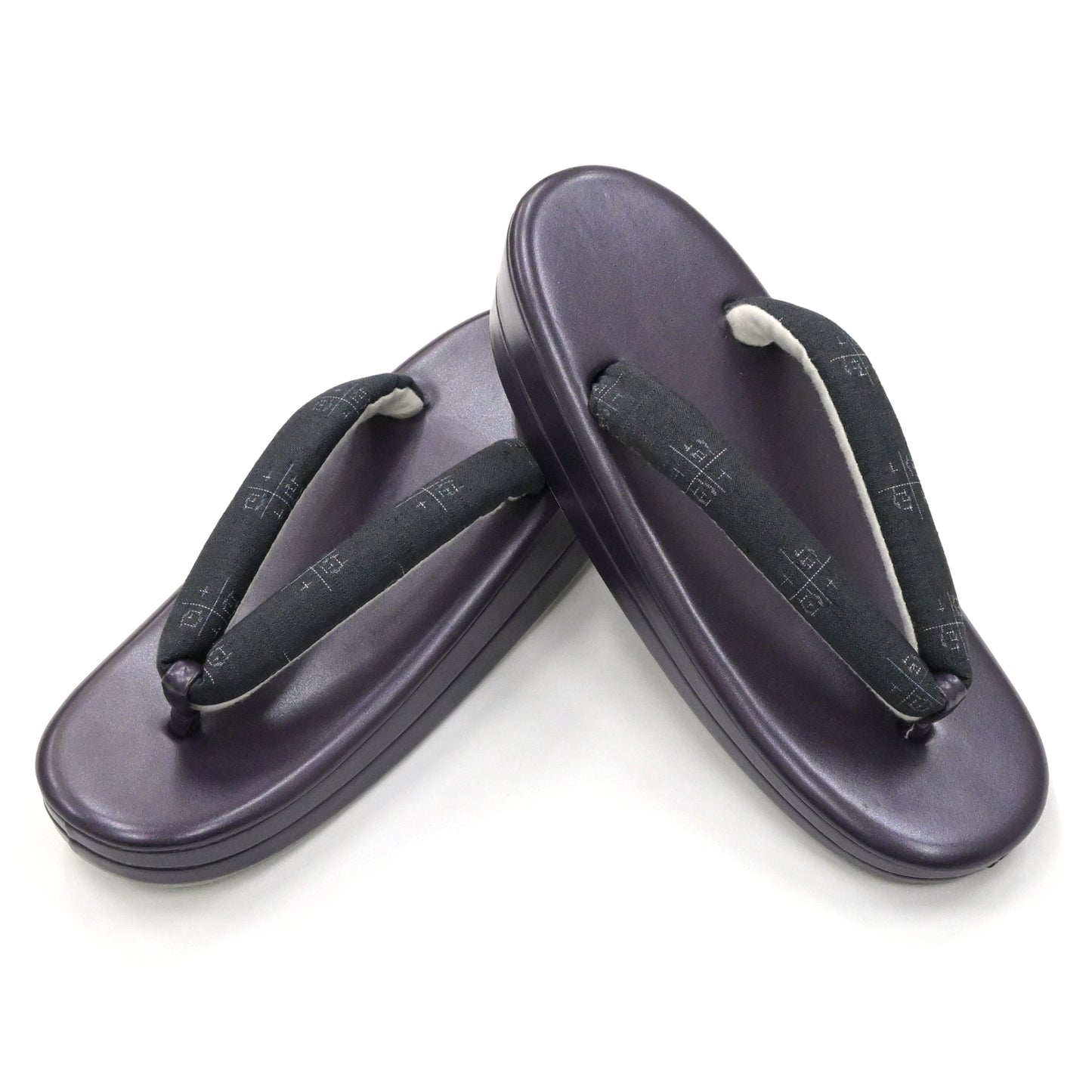カジュアル草履 結城紬花緒 パープル(2) フリーサイズ 小判型