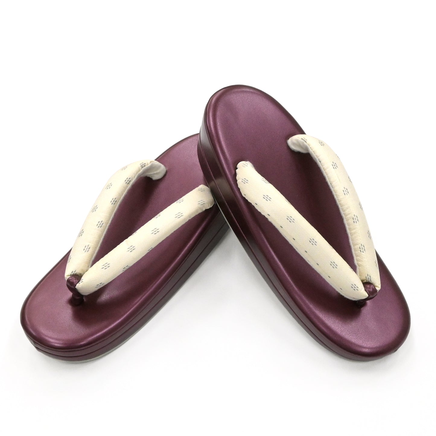 カジュアル草履 大島紬花緒 ワインレッド フリーサイズ 小判型