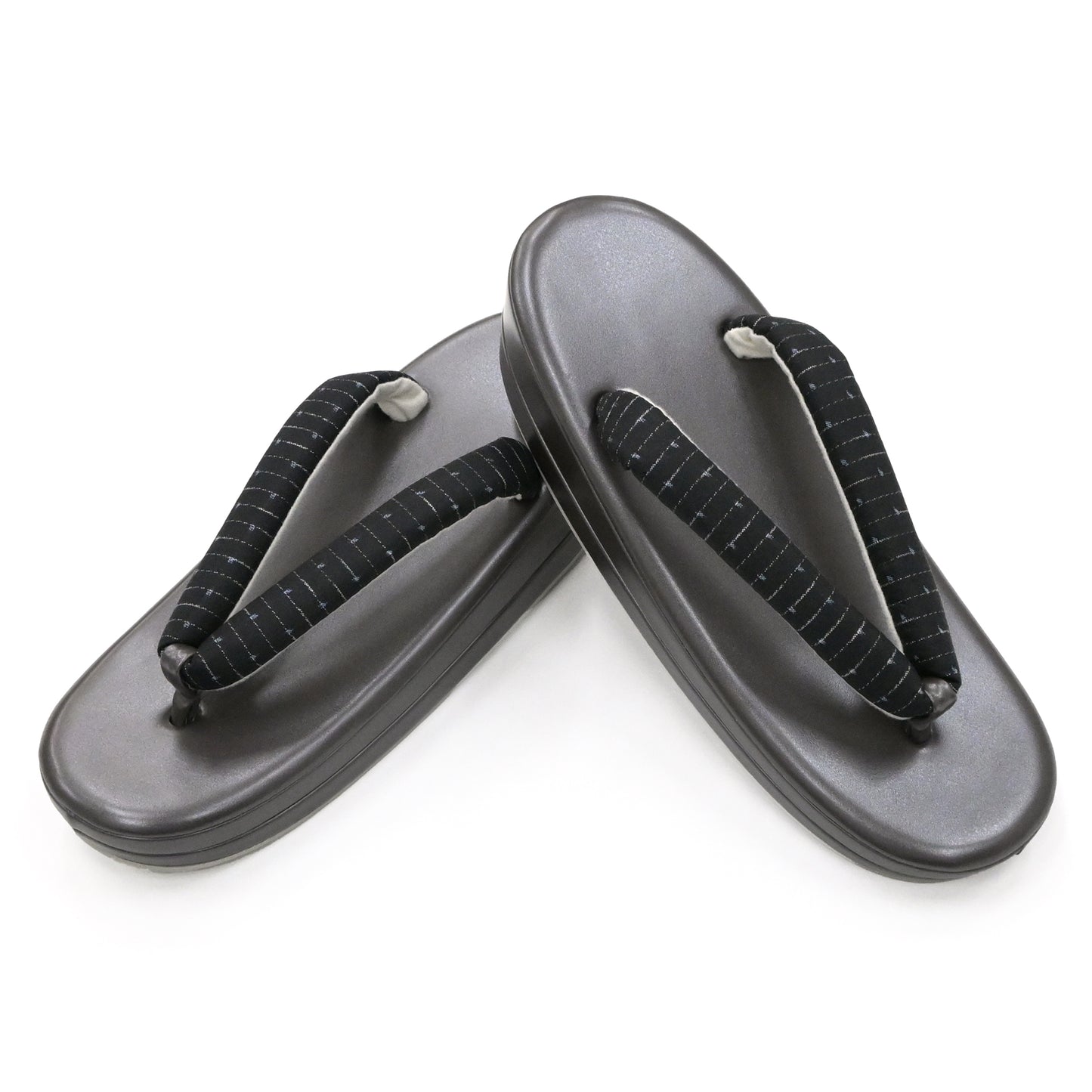 カジュアル草履 大島紬花緒 ダークブラウン フリーサイズ 小判型