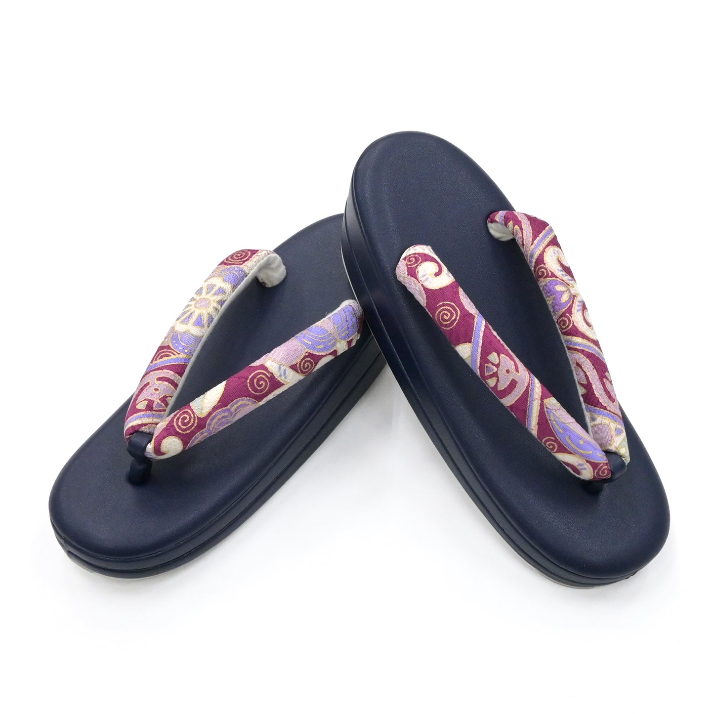 カジュアル草履 岡重花緒 ネイビー フリーサイズ 小判型