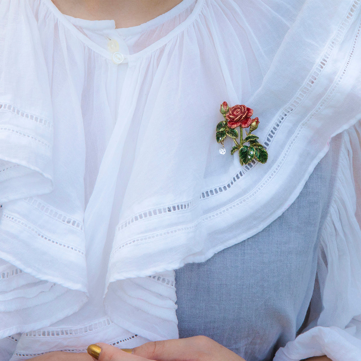 【Palnart Poc】ブローチ「モダンローズ」