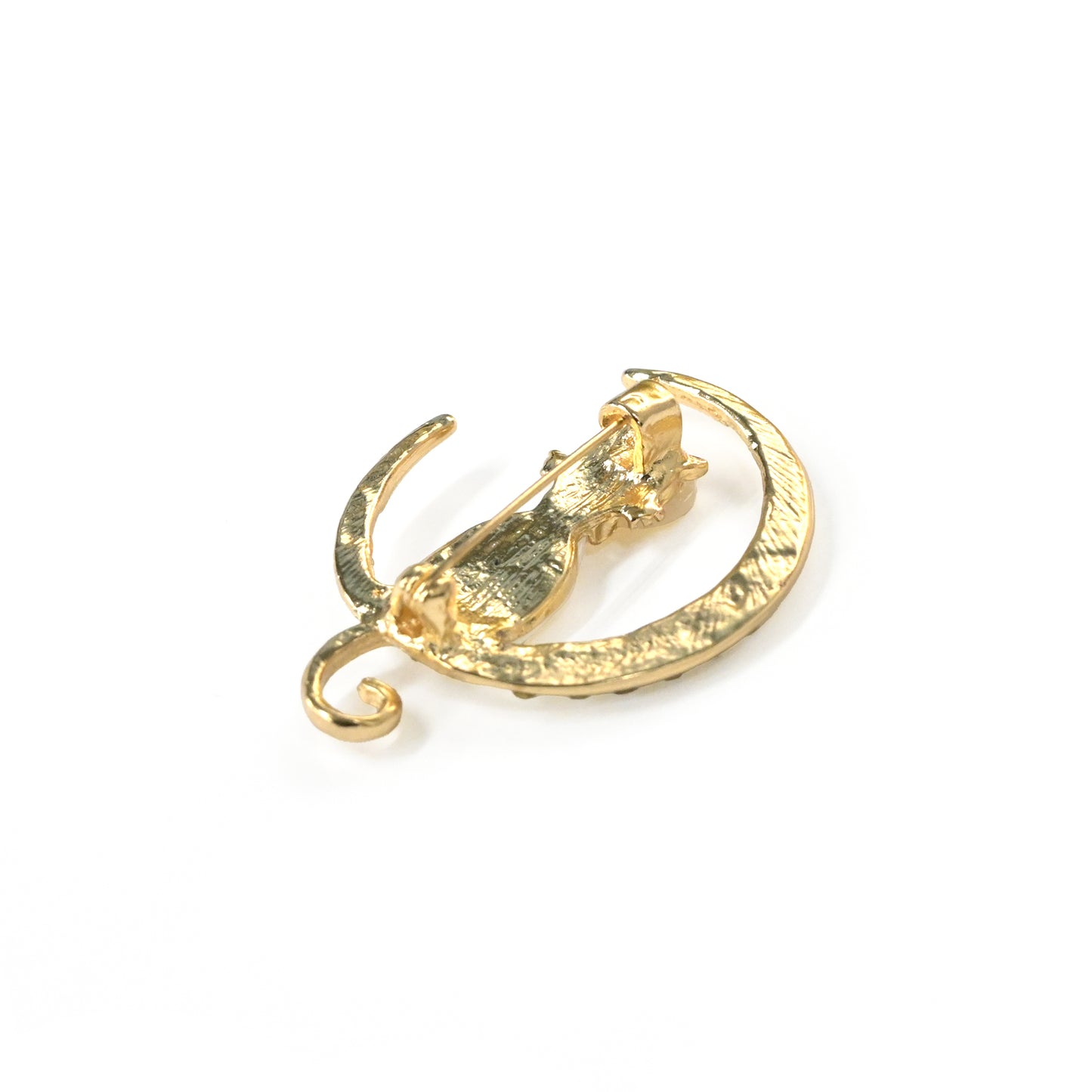 ブローチ 「三日月にネコ」