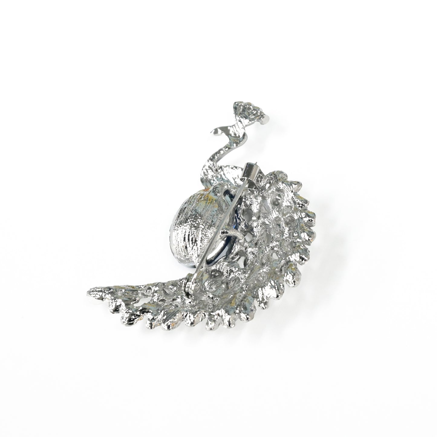 ブローチ 「孔雀」 ブルークリスタル