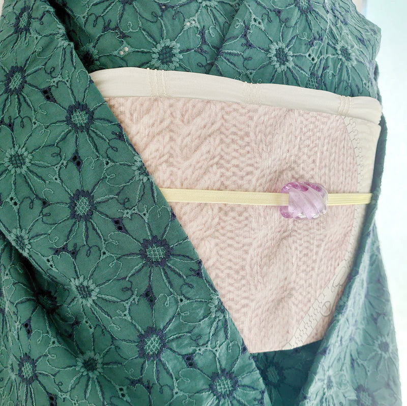 【WA・KKA】 リバーシブル半巾帯 正絹 「狼のクローゼット」 ピンクベージュ