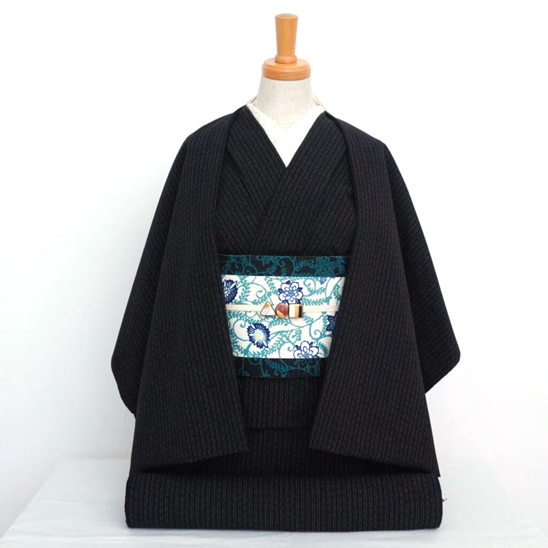 【WA・KKA】 リバーシブル半巾帯 正絹 「マジョリカ更紗」 紺