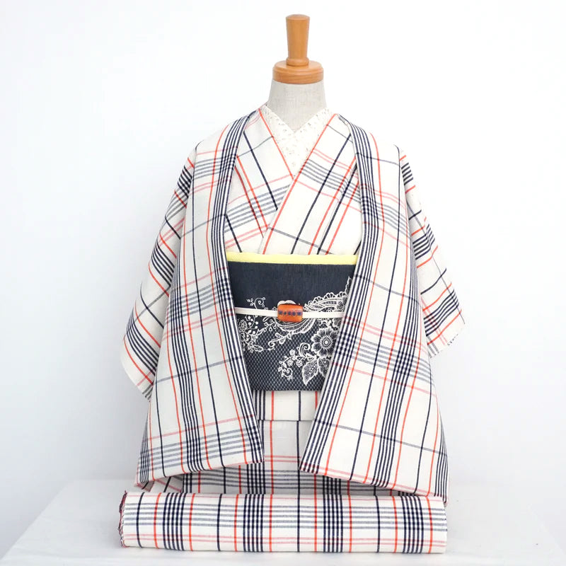 【WA・KKA】 リバーシブル半巾帯 正絹 「狼のクローゼット」 ホワイトブルー