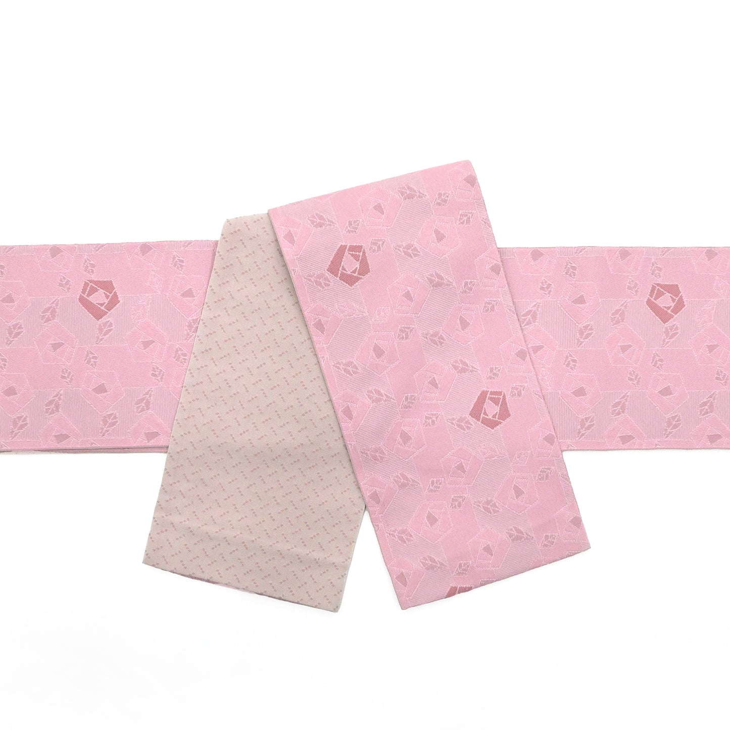 半巾帯(小袋帯) バラの花 桃色 カジュアル