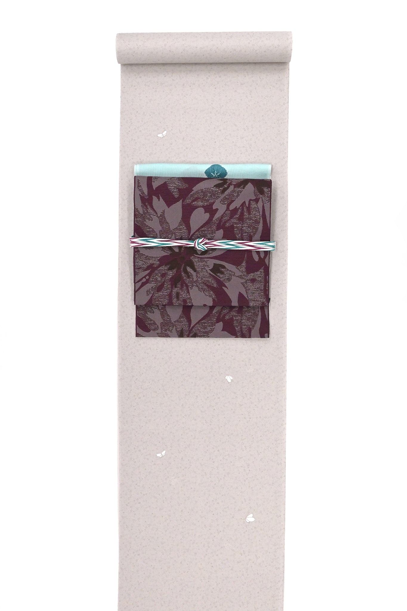 おしゃれ八寸なごや帯 仕立て上がり フラワー 赤紫