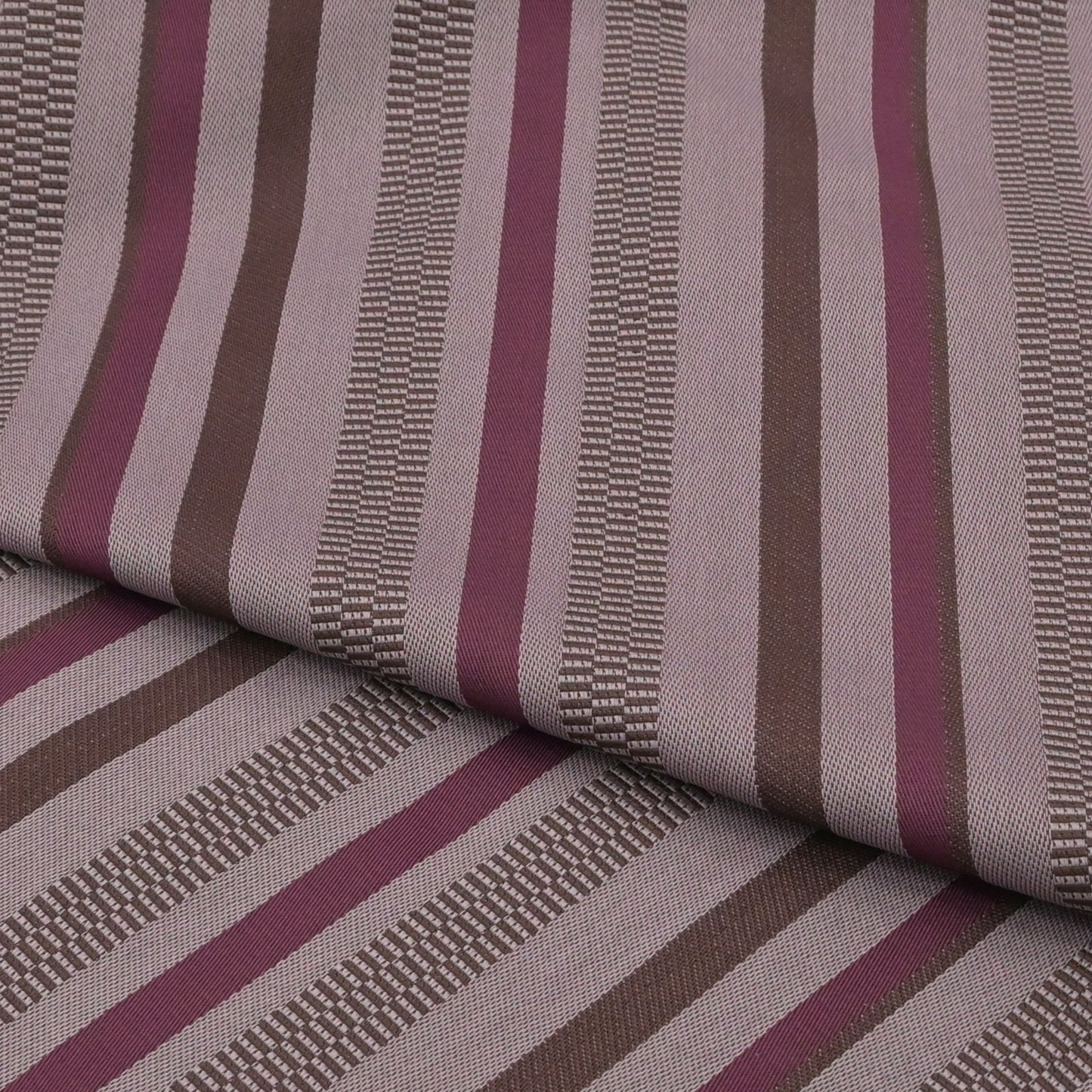 おしゃれ八寸なごや帯 仕立て上がり 縦縞 赤紫