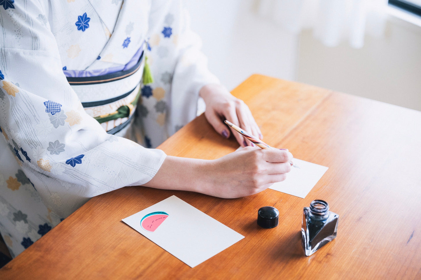 【吸水速乾 / 洗える夏きもの】 東レセオアルファ 小紋・浴衣 kifkif 「楓」 深紫