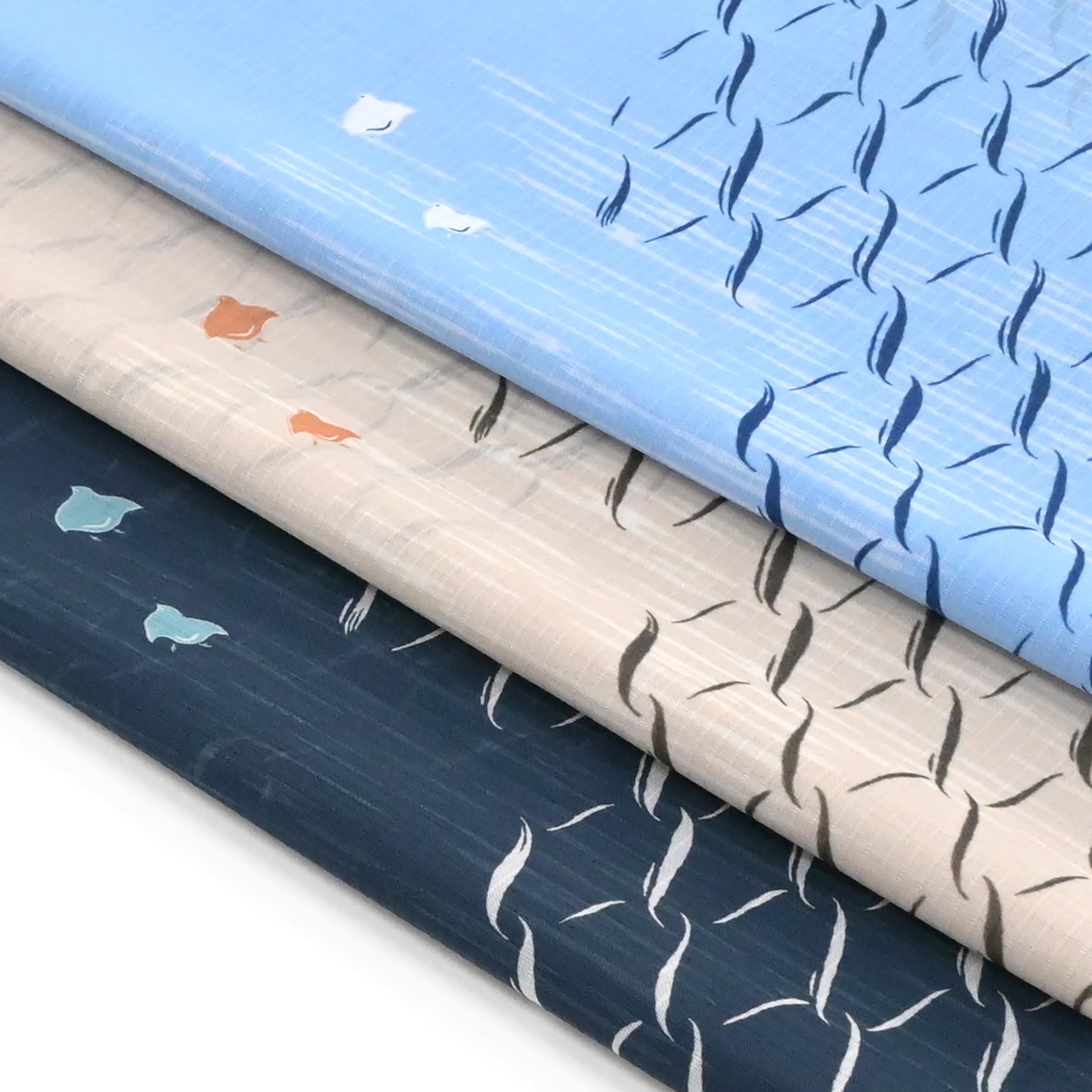 東レシルック 縞紗小紋 kifkif 「千鳥」 空色 【洗える夏きもの】