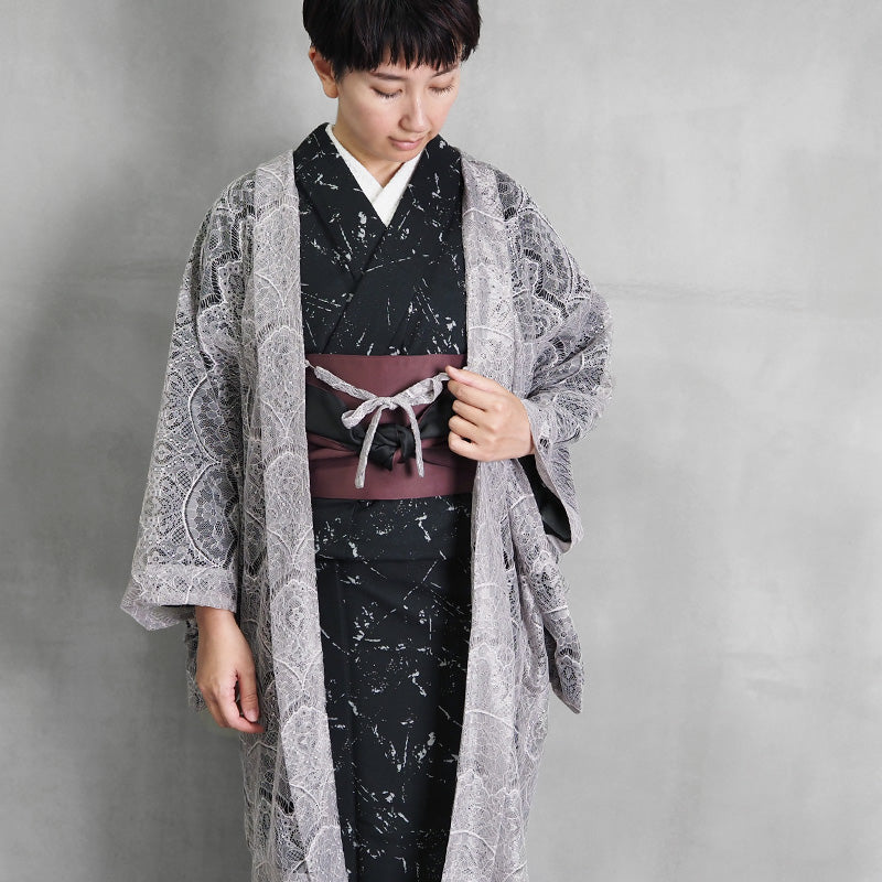 ☆再入荷☆【Kimono-Factory-nono】レース薄羽織 Grace グレー – KAERUWA