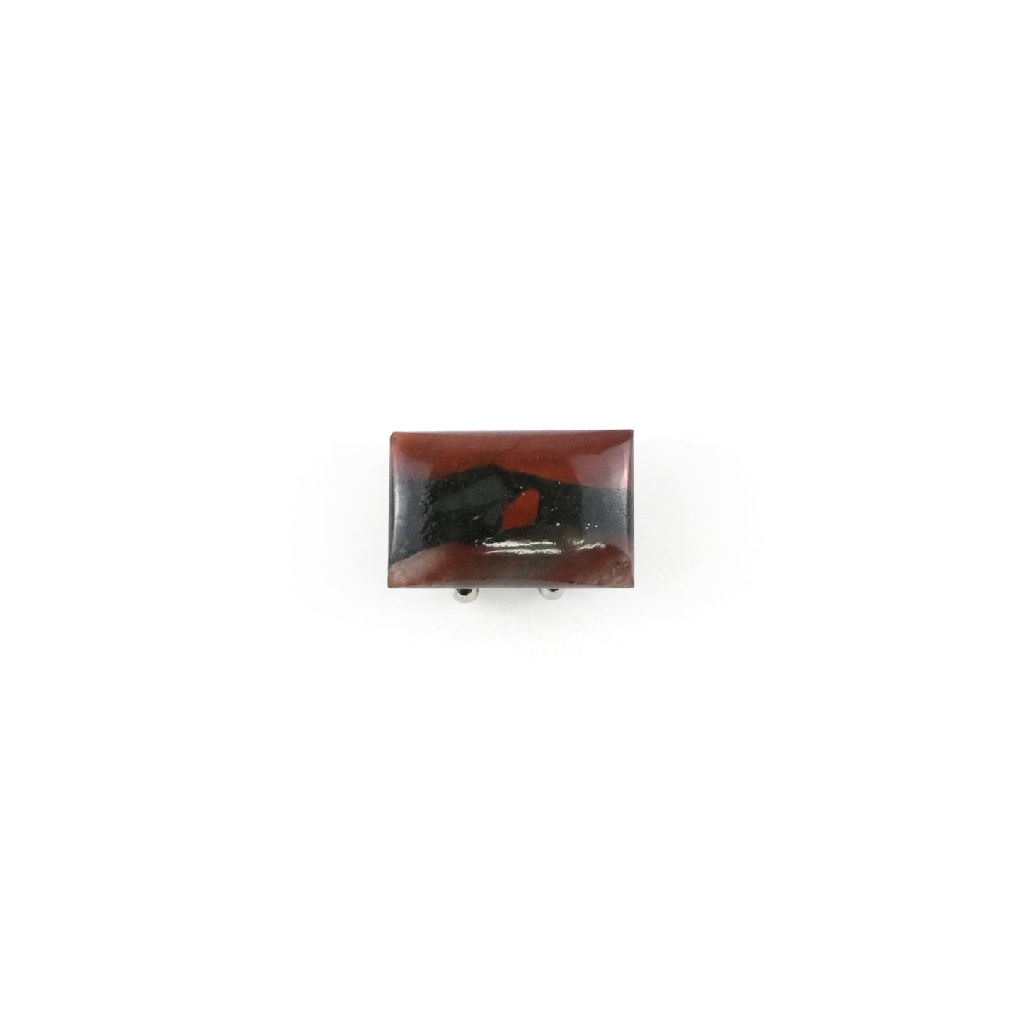 天然石帯留め 豆天 No.1 アフリカンブラッドストーン