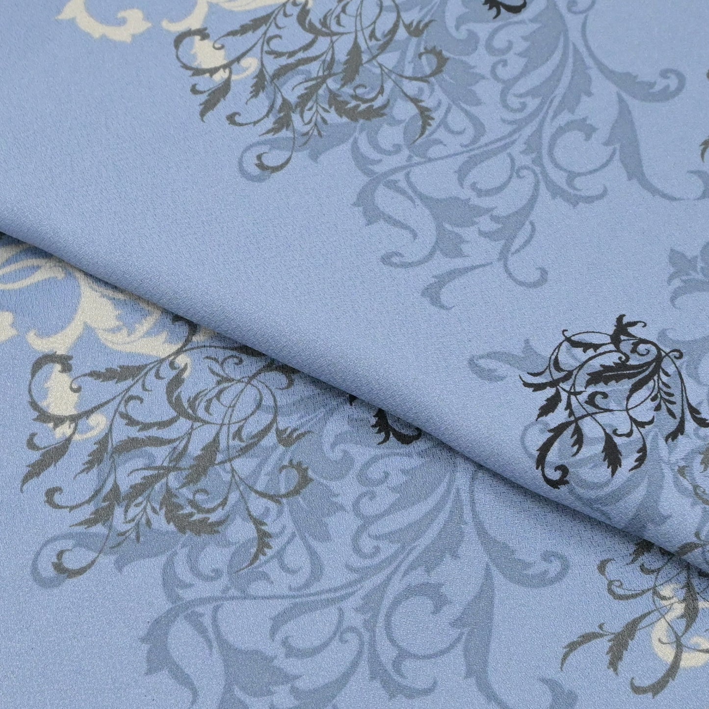 お仕立て上がりきもの 小紋 「アカンサス唐草」青藤色 Lサイズ #プレタ着物