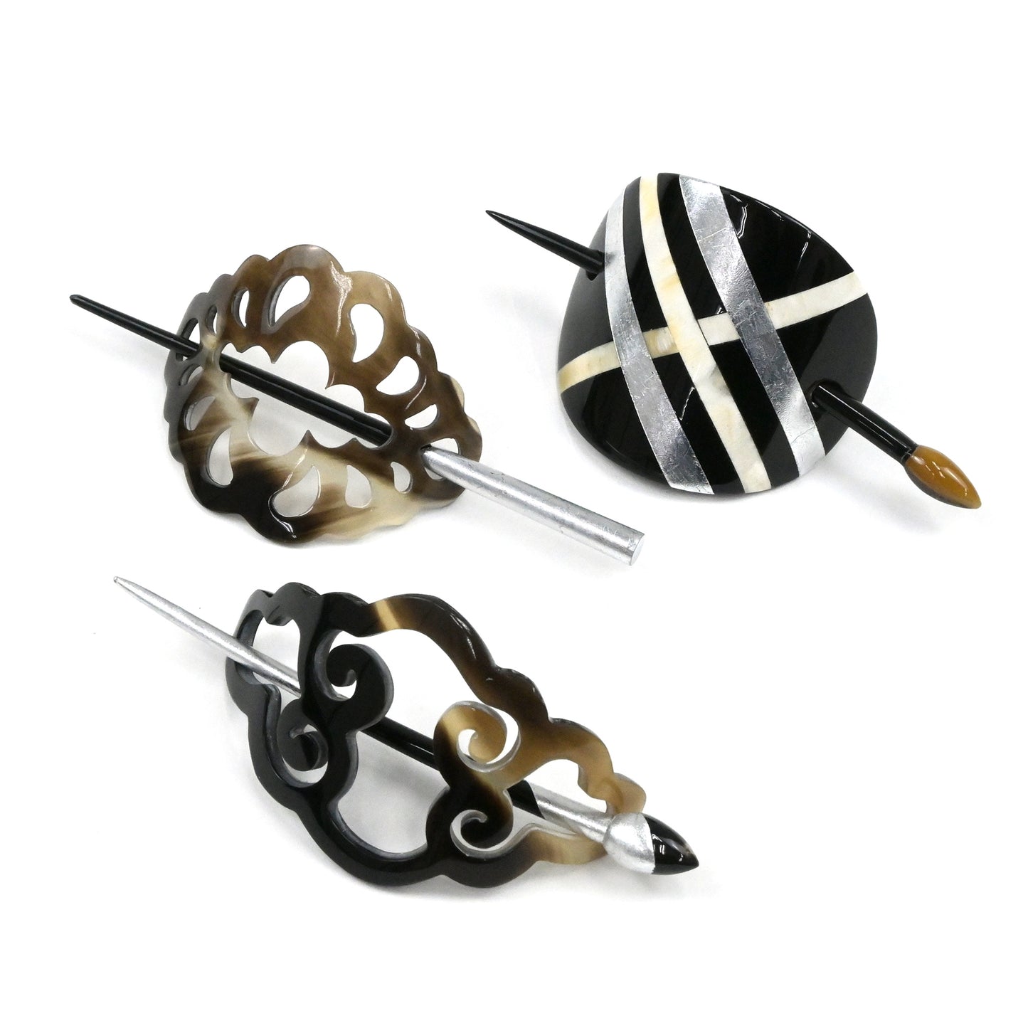 水牛の角製バレッタ髪飾り マジェステ 7-A