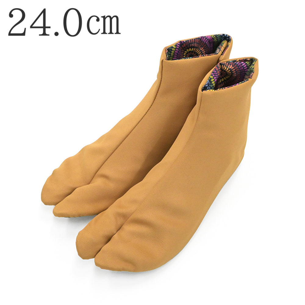 【イサミ足袋本舗】フェイクレザー足袋 マスタード