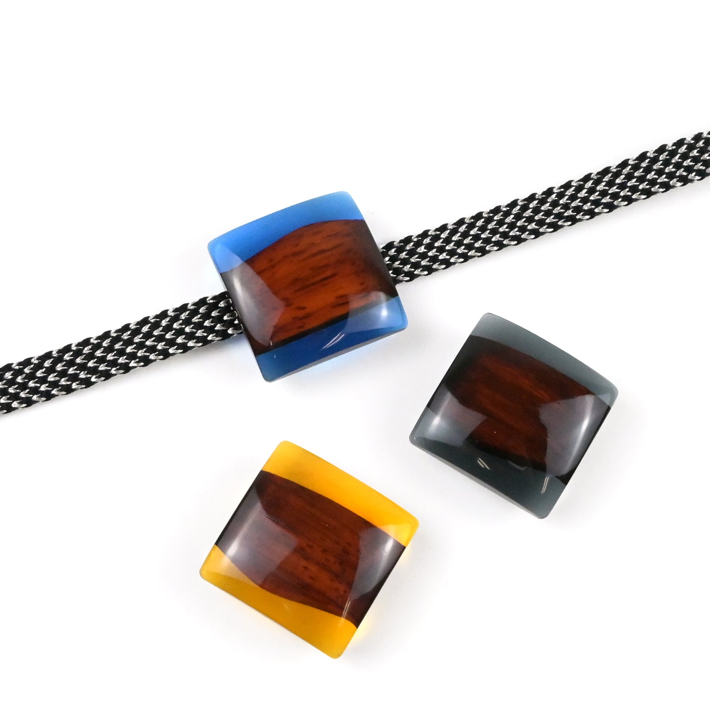 木製帯留め Woody スクエア 3カラー