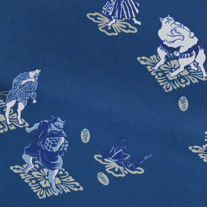 【撫松庵】楊柳洗える長襦袢 猫歌舞伎 藍