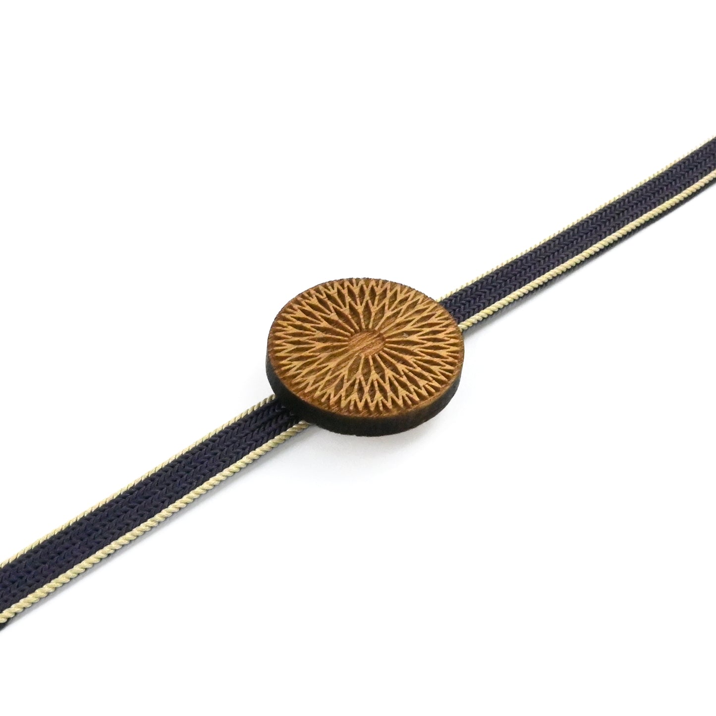 【くるみ細工】木製帯留め -花柄-