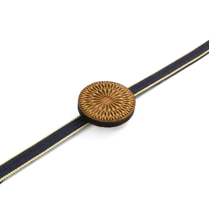 【くるみ細工】木製帯留め -花柄-