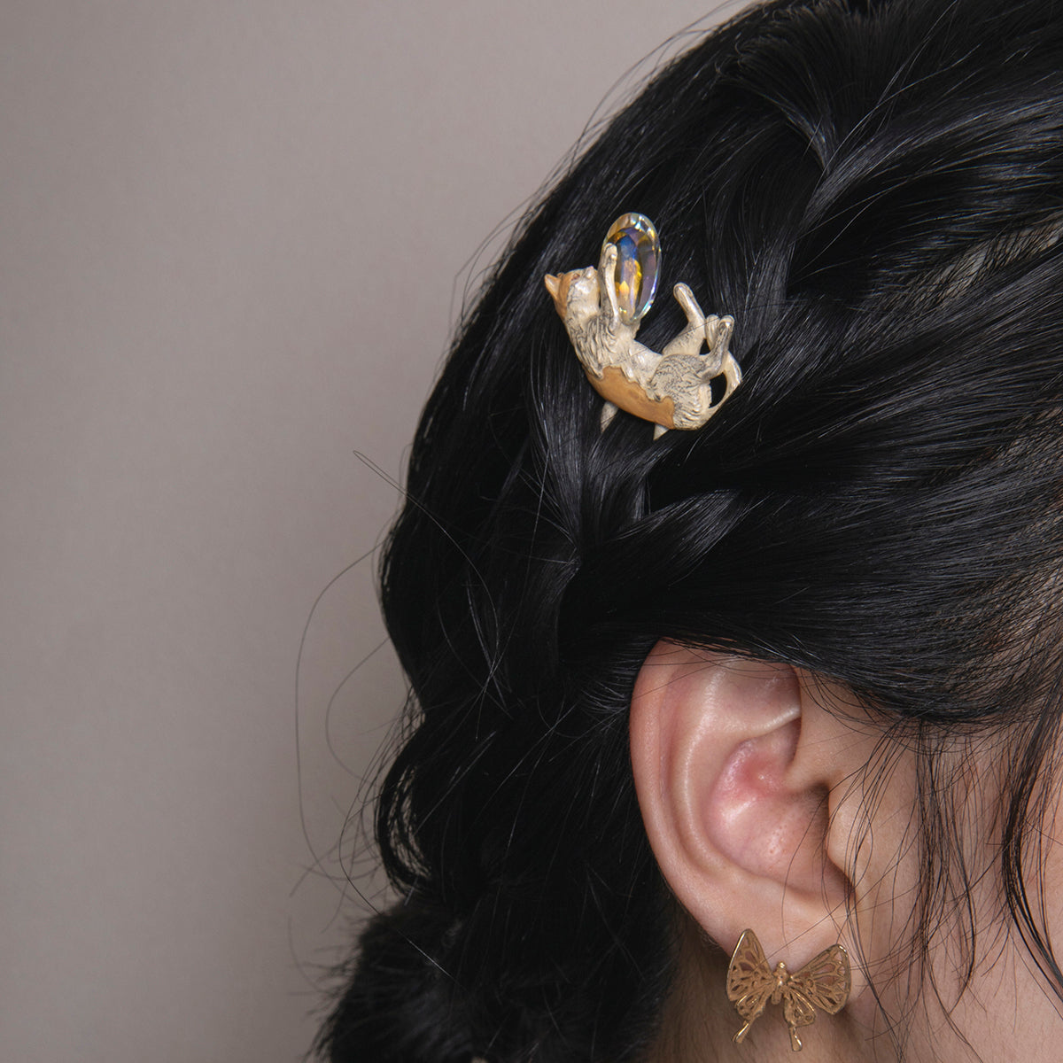 【数-SUU-】かんざし「宝猫 / Cat's Treasure」 #髪飾り