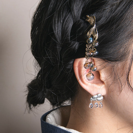 【数-SUU-】かんざし「金魚まずめ時 / Golden Fish during Sunrise」ガンメタ #髪飾り