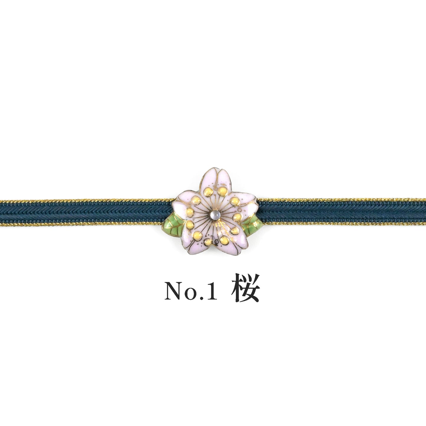 【七宝焼】帯留め　四季暦　春・夏