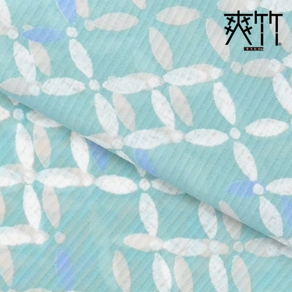 【東レ爽竹】新開発ストレッチ長襦袢 「七宝」グリーン　#スリーシーズン