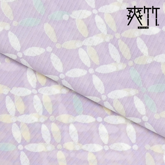 【東レ爽竹】新開発ストレッチ長襦袢 「七宝」ラベンダー　#スリーシーズン