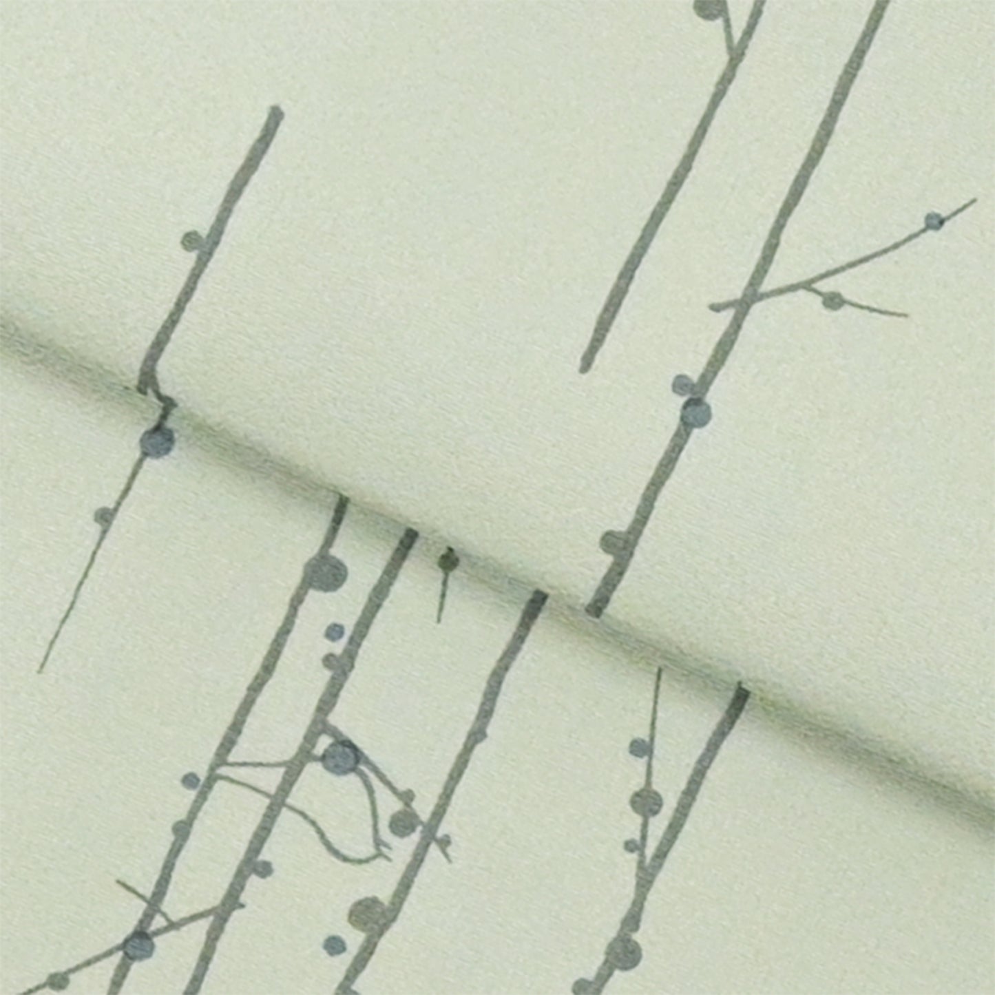 東レシルック 小紋 ～kifkif～「梅に鶯」 利休茶 【袷・単衣用】