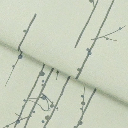 東レシルック 小紋 ～kifkif～「梅に鶯」 利休茶 【袷・単衣用】