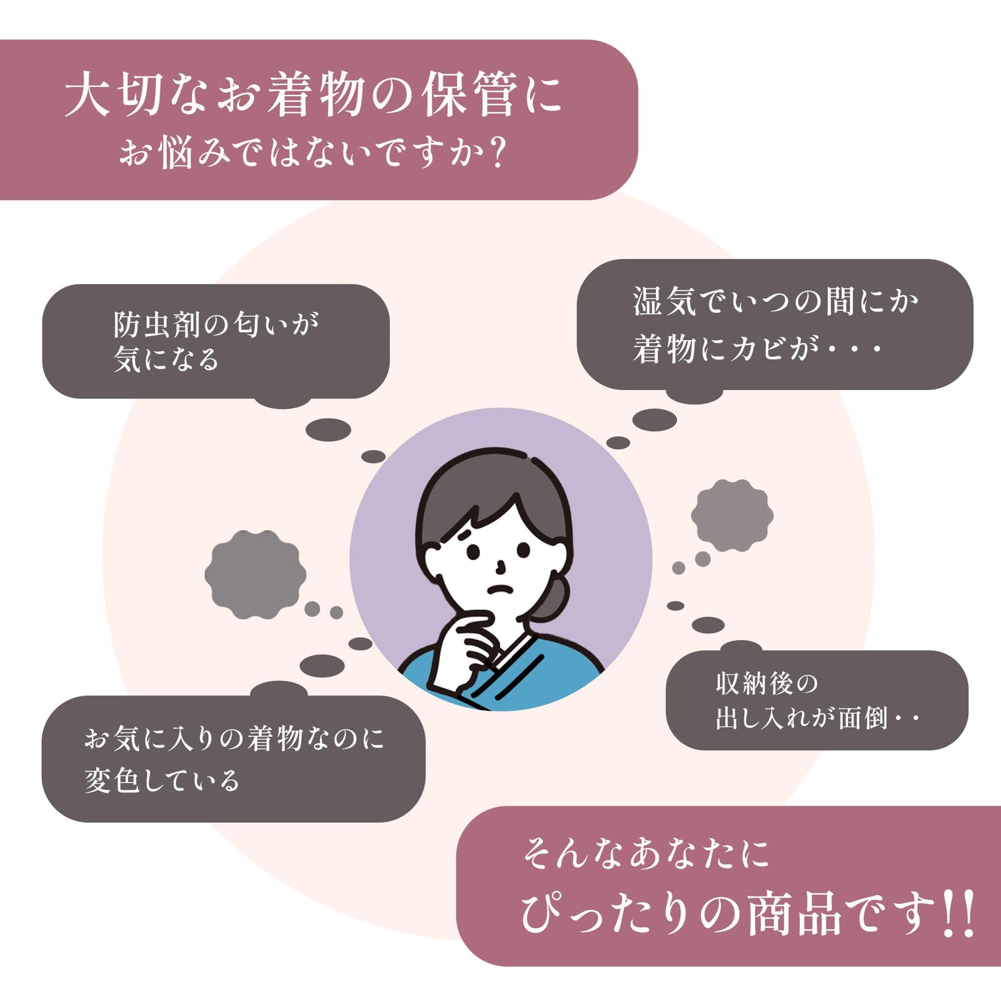 【安心きもの収納パック】キモノの休息 除湿シート付☆