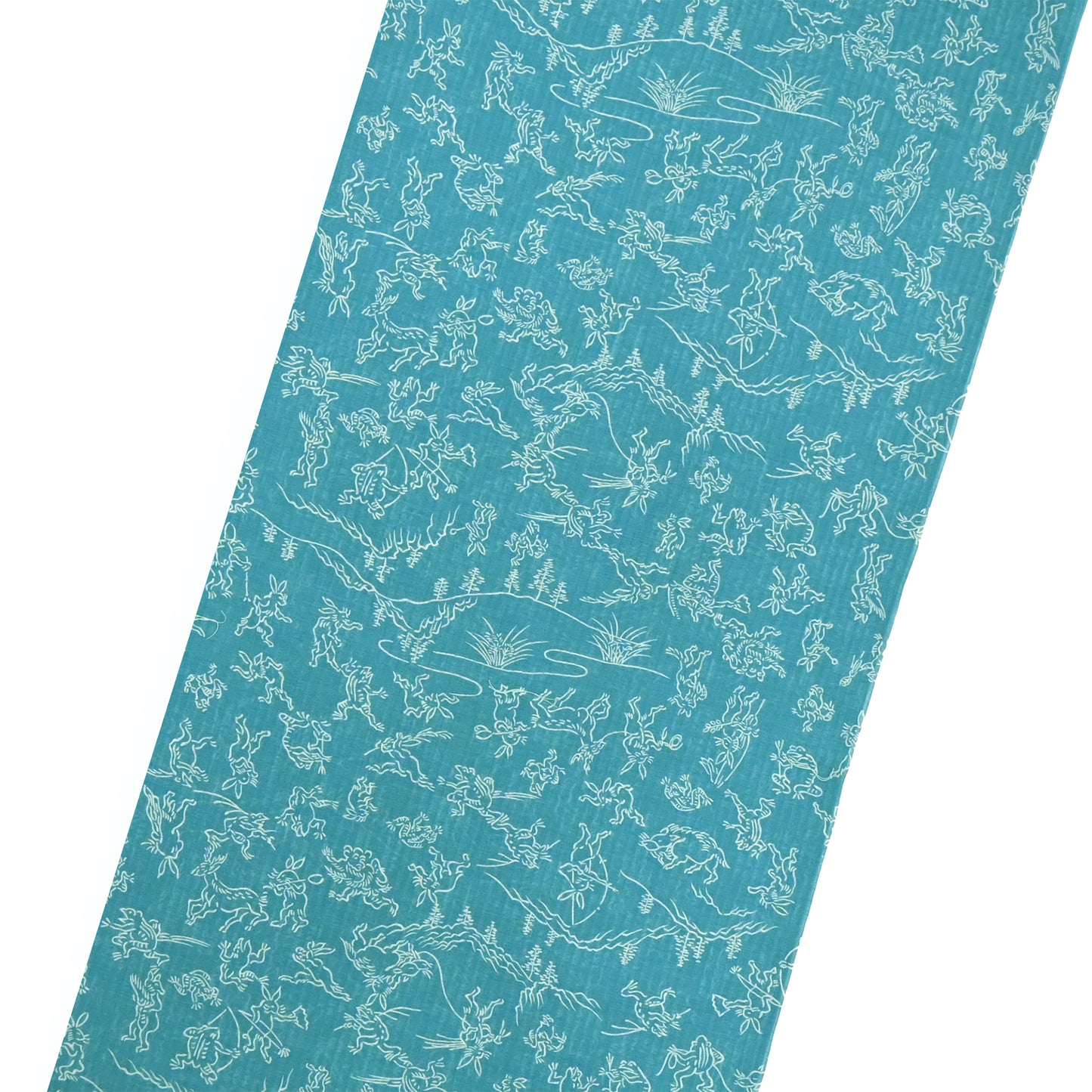 【東レ爽竹】スリーシーズン 長襦袢　「鳥獣戯画」　ブルー