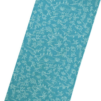 【東レ爽竹】スリーシーズン 長襦袢　「鳥獣戯画」　ブルー