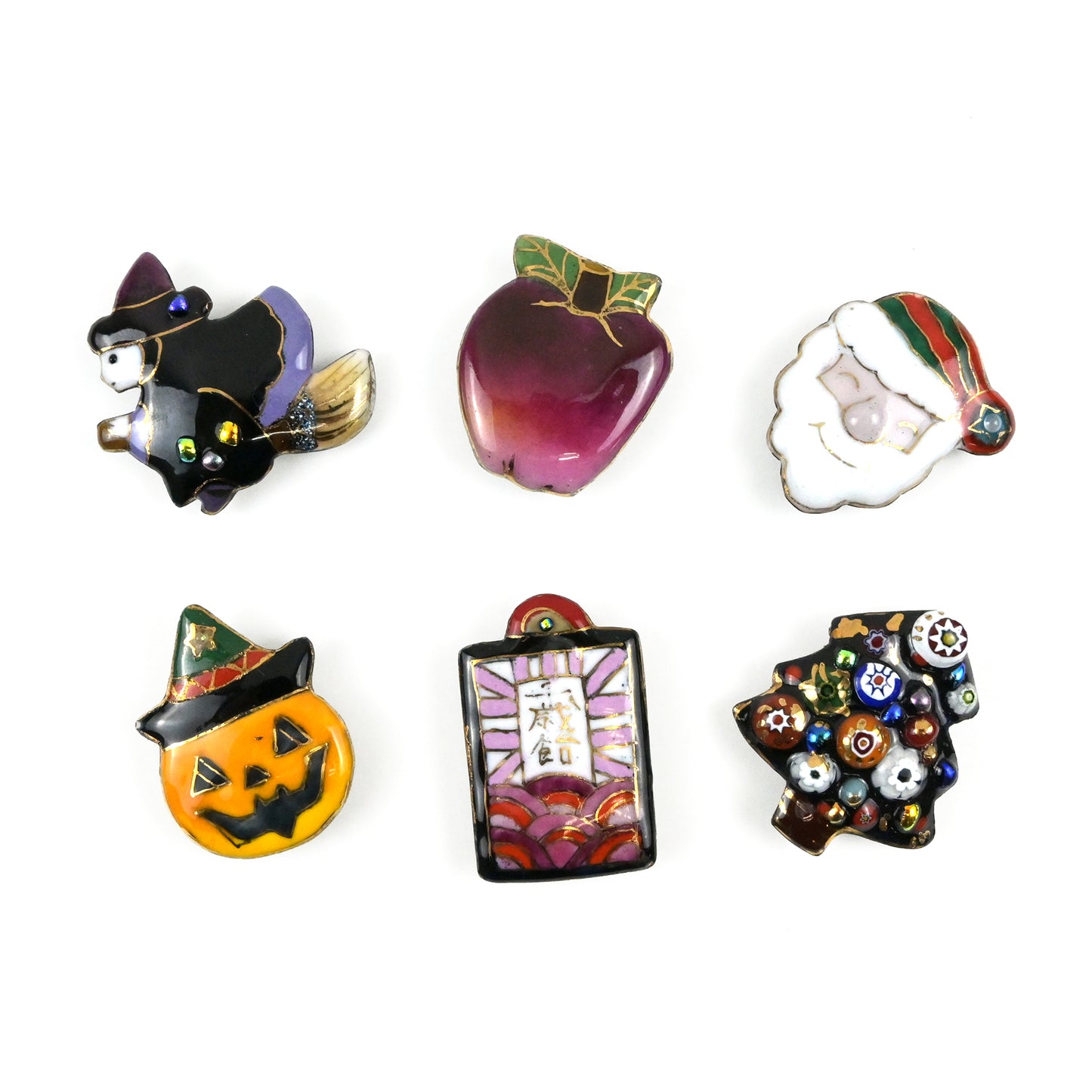 【七宝焼】帯留め　四季暦　シリーズ4