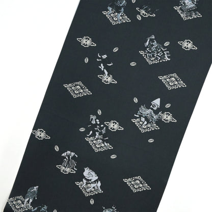 【撫松庵】楊柳洗える長襦袢 猫歌舞伎 黒