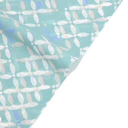 【東レ爽竹】新開発ストレッチ長襦袢 「七宝」グリーン　#スリーシーズン