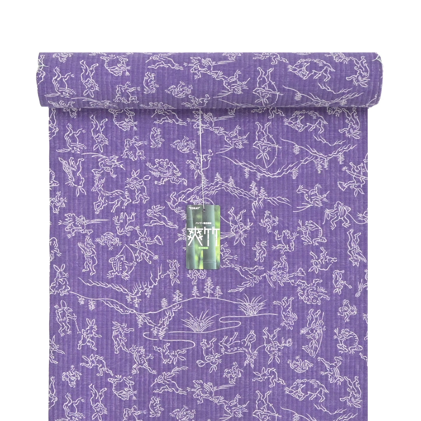 【東レ爽竹】スリーシーズン 長襦袢　「鳥獣戯画」　パープル