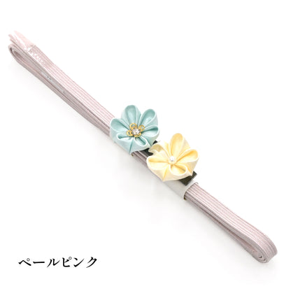 【つまみ細工】三分紐＆帯留めセット