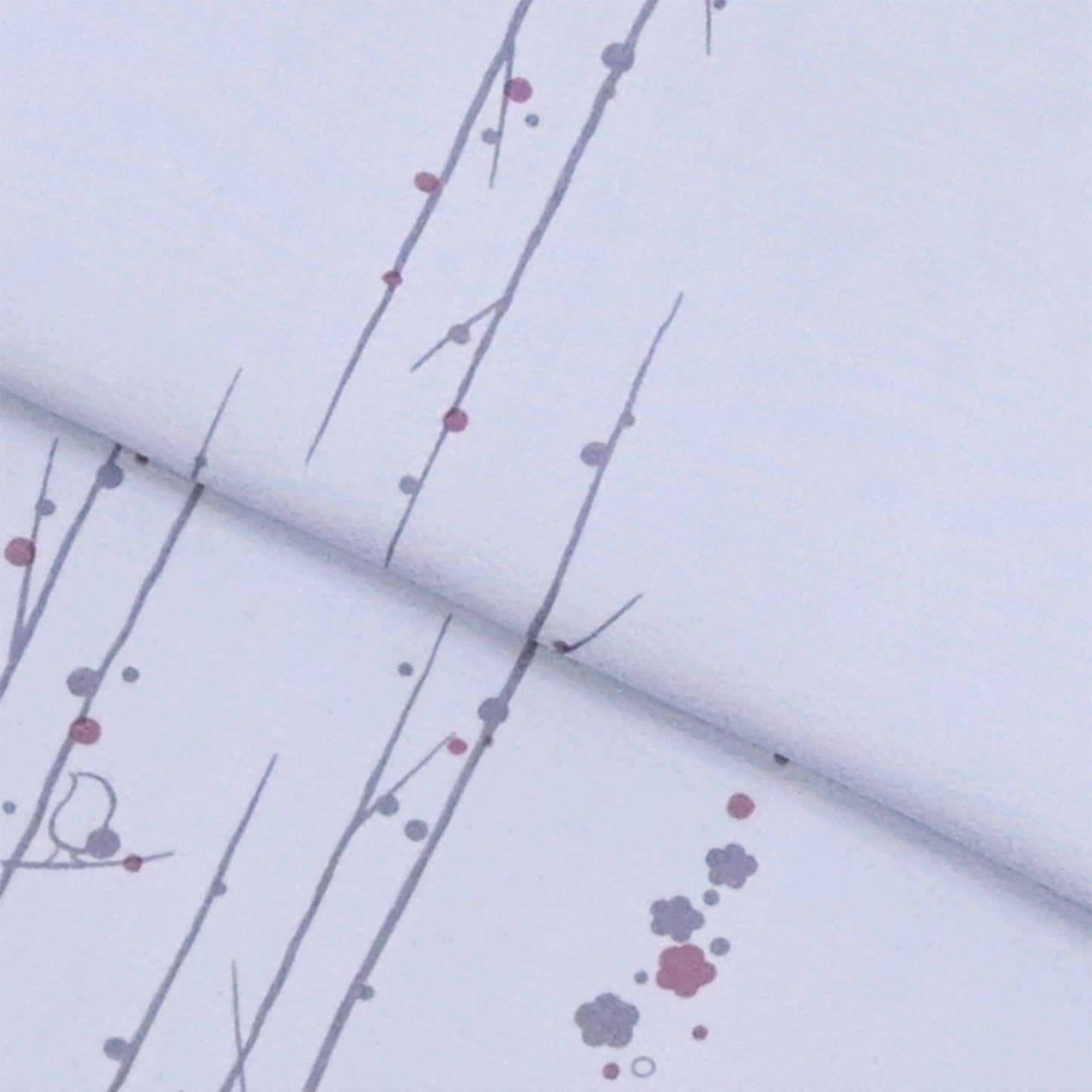 東レシルック 小紋 ～kifkif～「梅に鶯」 藤色 【袷・単衣用】